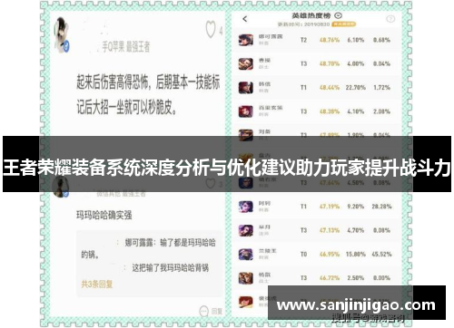 王者荣耀装备系统深度分析与优化建议助力玩家提升战斗力